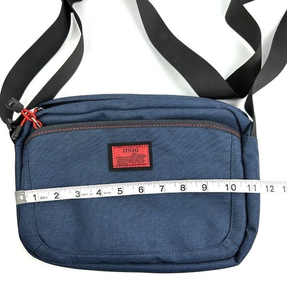 Mixi Messenger Bag Blue Canvas Mens Crossbody Travel Keep On Fighting Brand New - Picture 11 of 12